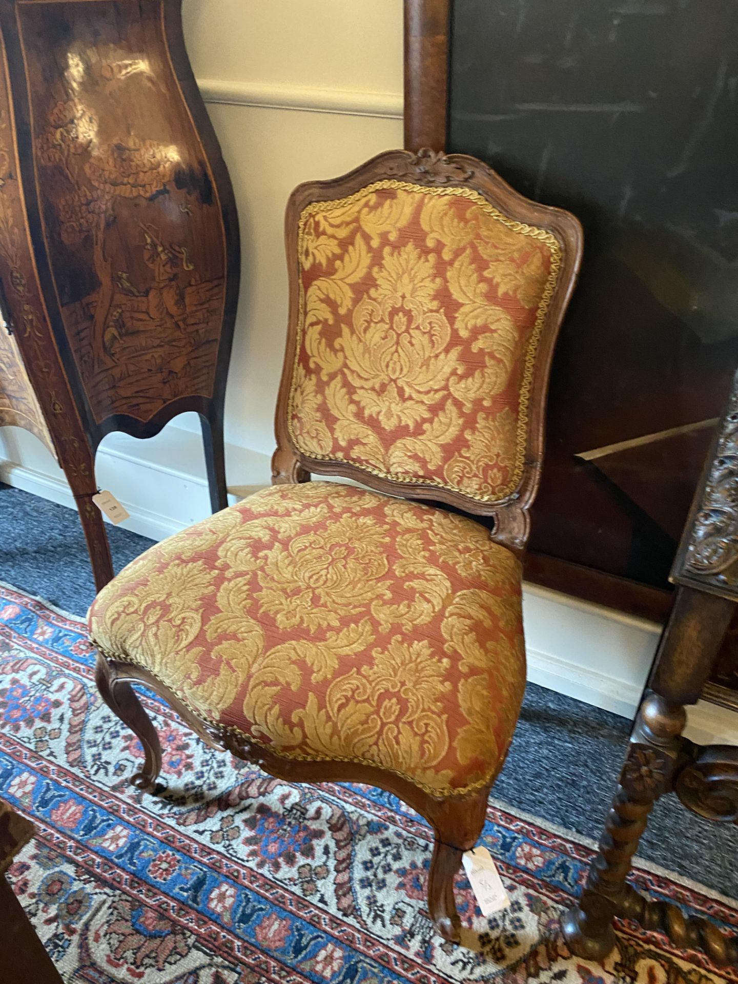 A Louis XV walnut fauteuil and pair of chaises - Image 7 of 26