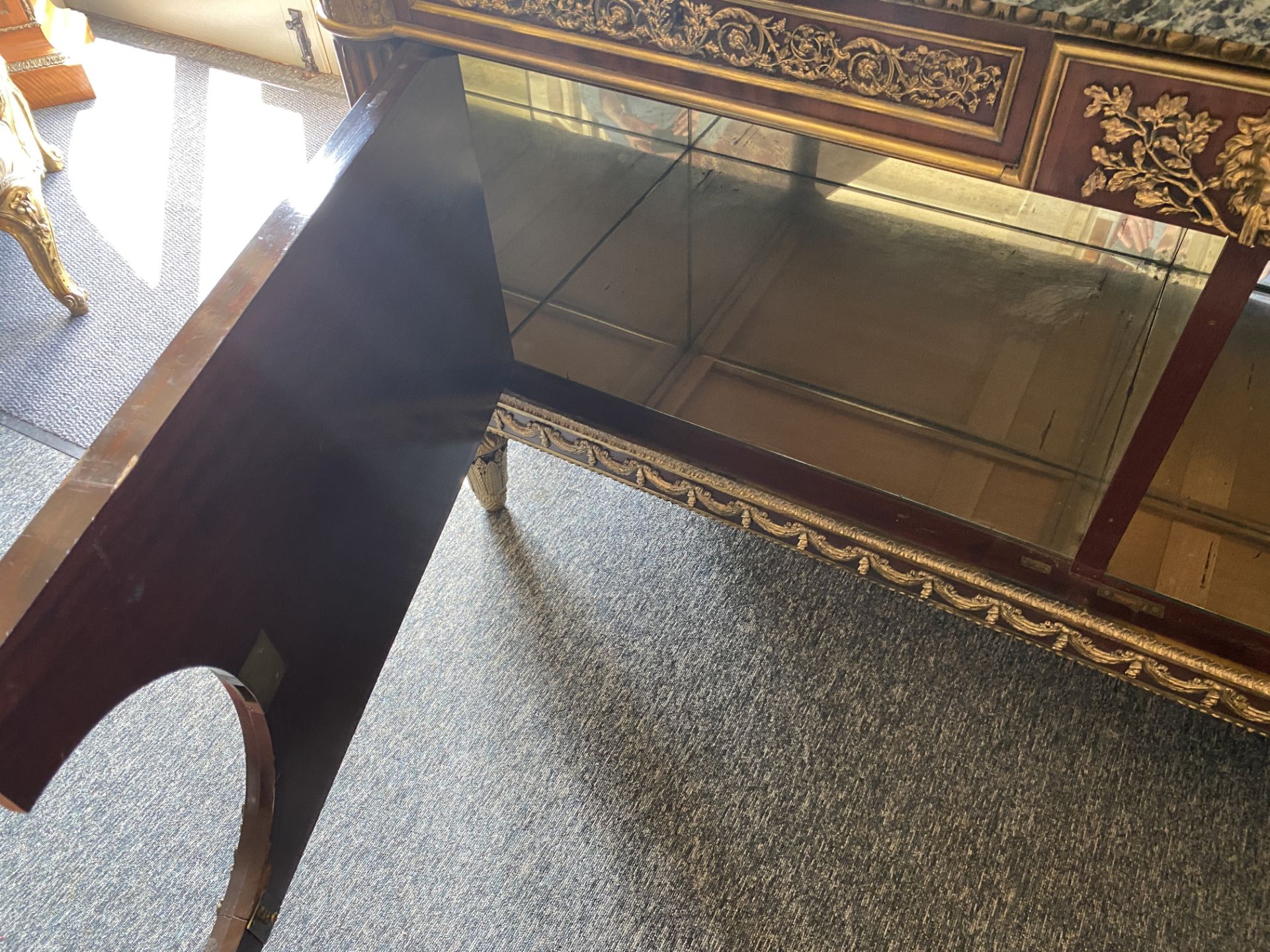 A late 19th century Louis XVI style mahogany and gilt bronze mounted commode à vantaux - Image 11 of 14