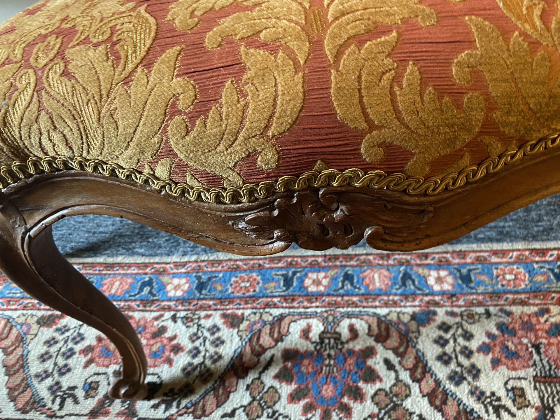 A Louis XV walnut fauteuil and pair of chaises - Image 10 of 26