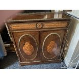 A 19th century rosewood and kingwood parquetry side cabinet