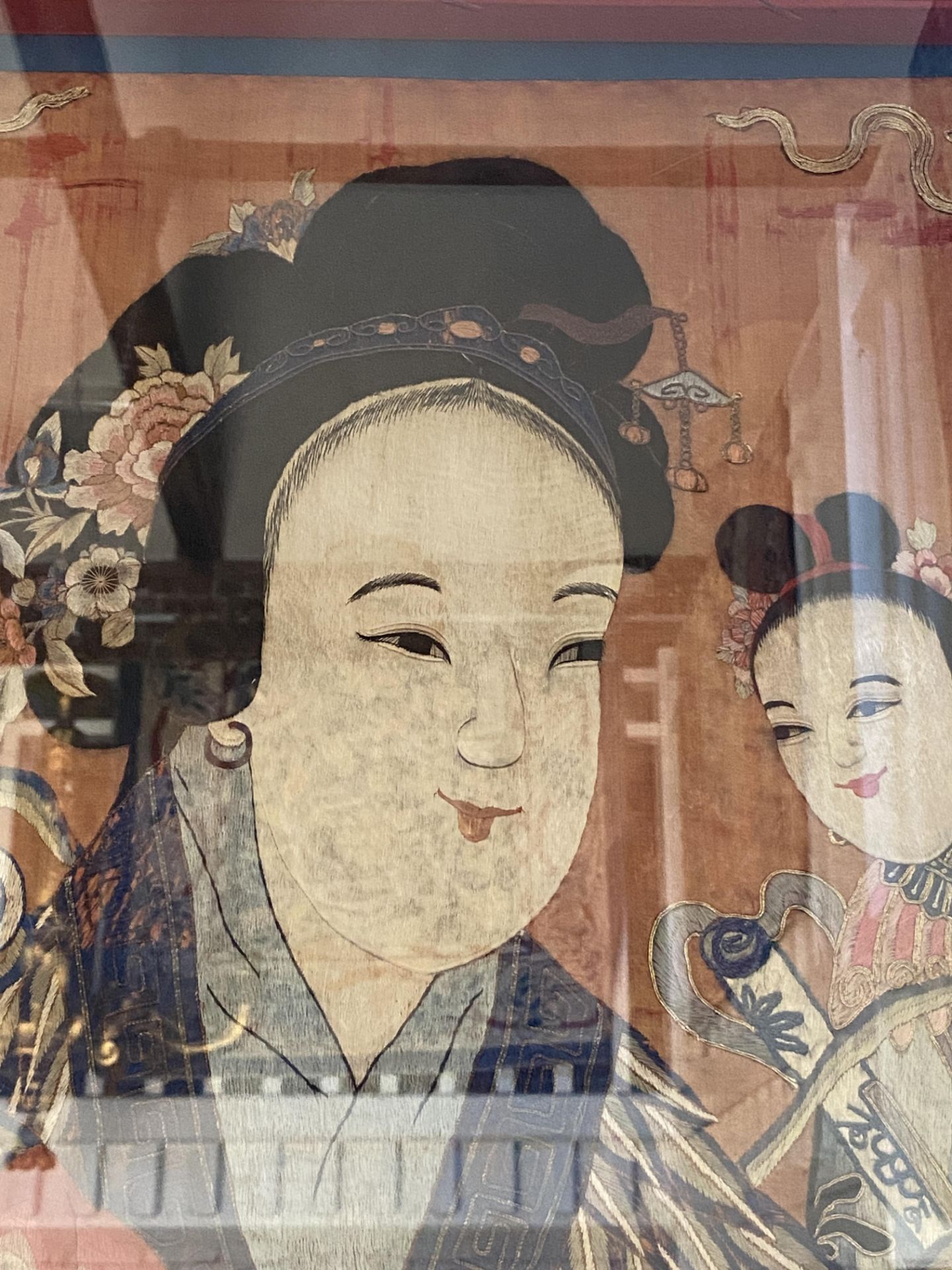 A large 19th century Chinese silkwork panel - Image 9 of 13