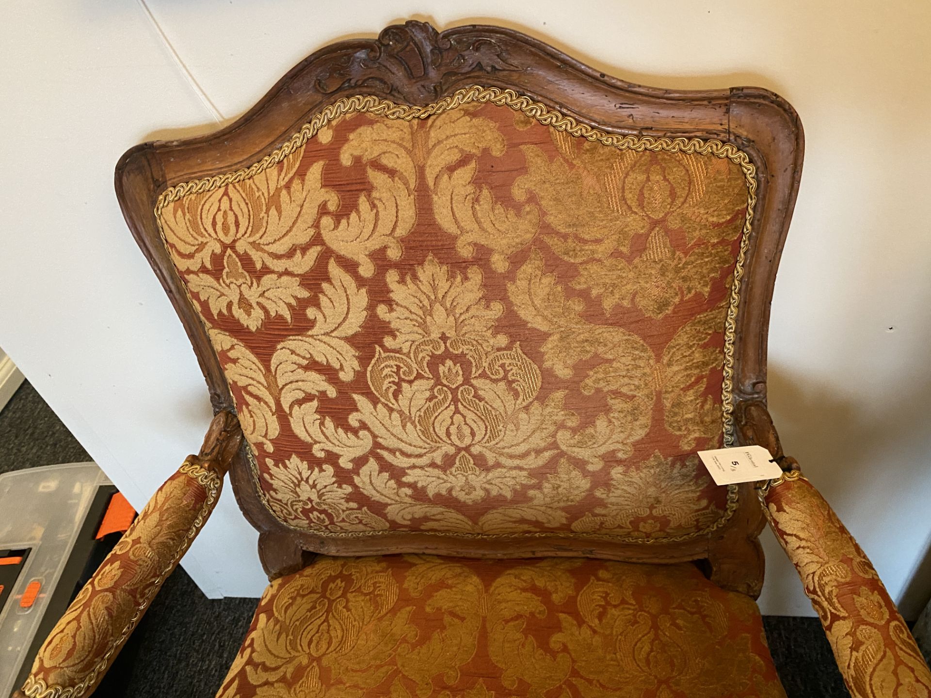A Louis XV walnut fauteuil and pair of chaises - Image 16 of 26