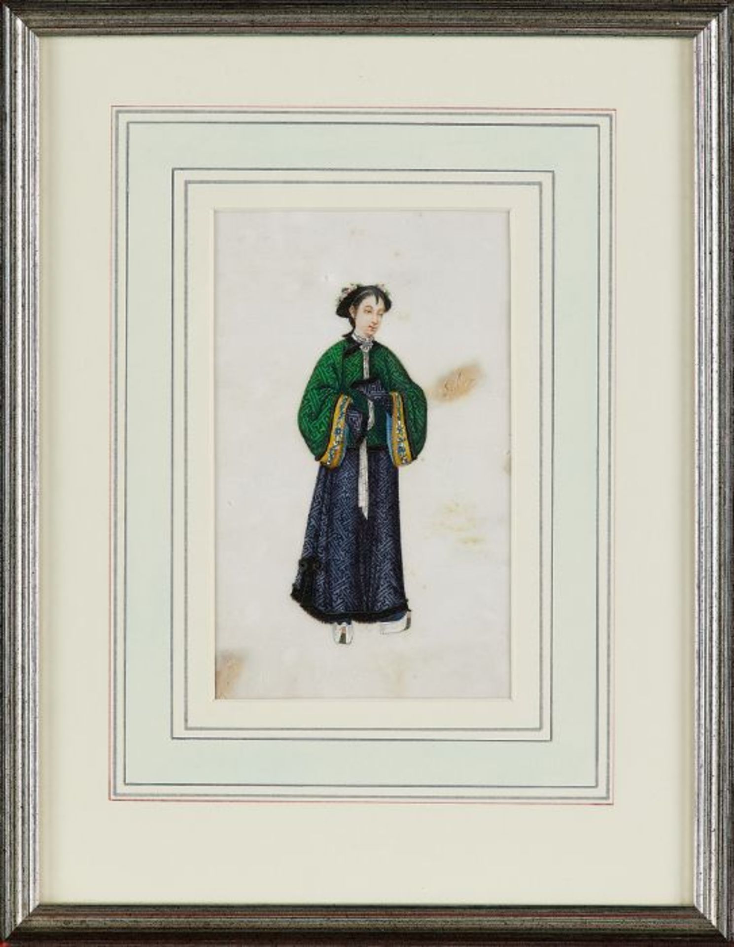 A group of eight 19th century Chinese framed watercolours - Image 5 of 8