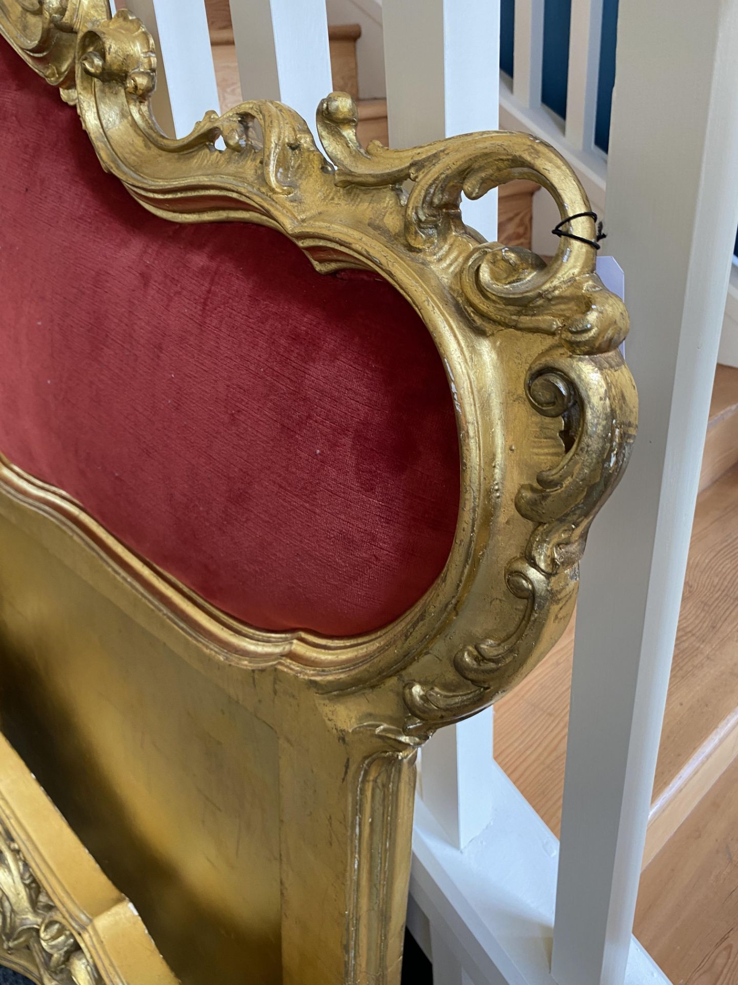 A 19th century and later rococo style carved giltwood bed - Image 8 of 10