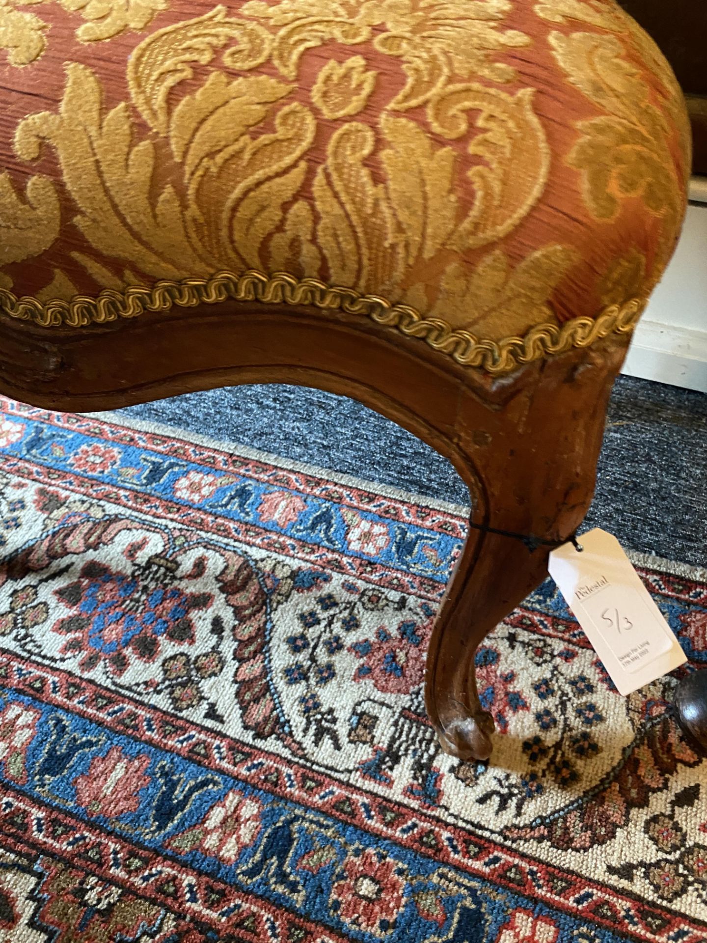 A Louis XV walnut fauteuil and pair of chaises - Image 9 of 26