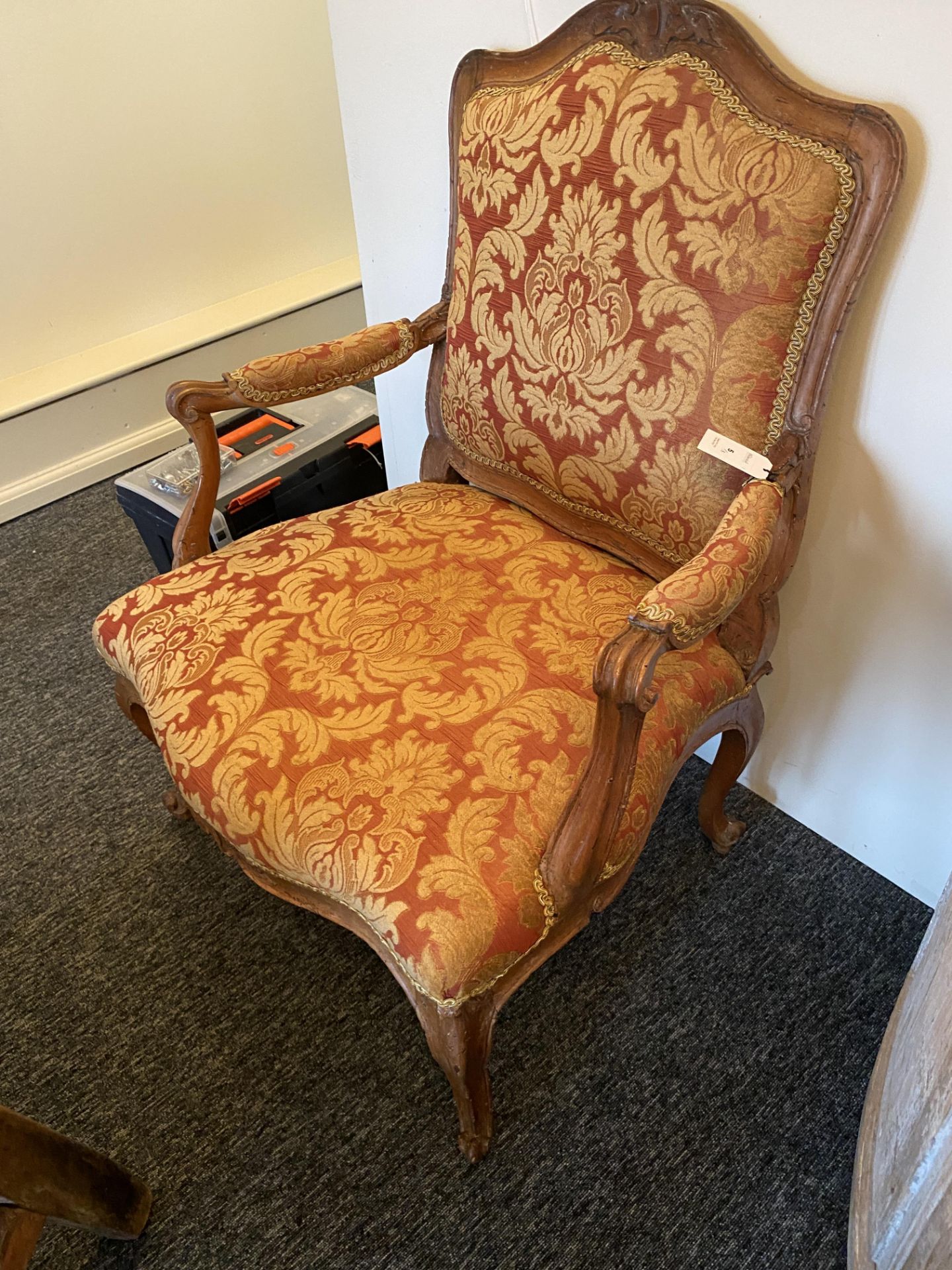 A Louis XV walnut fauteuil and pair of chaises - Image 15 of 26