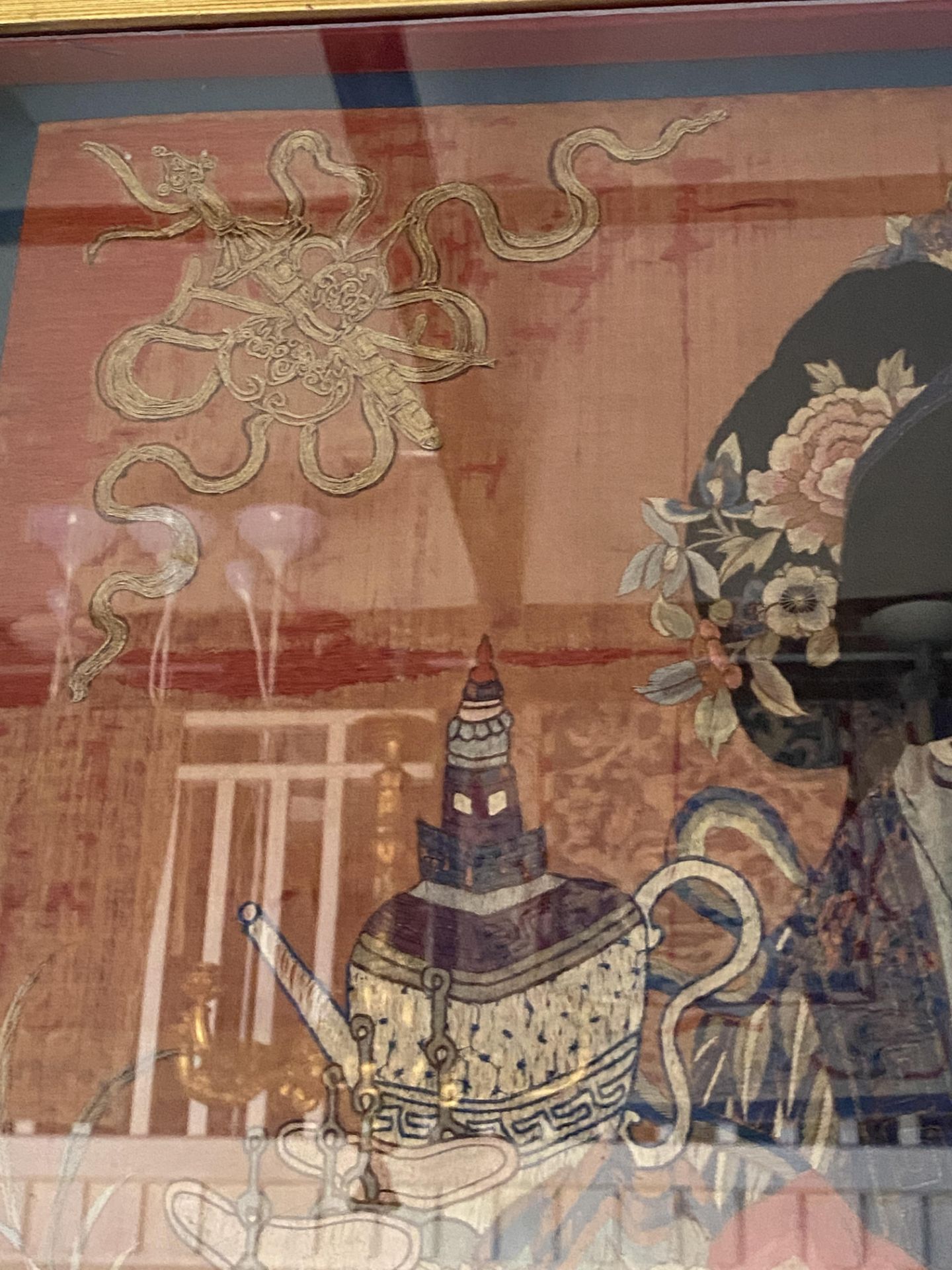 A large 19th century Chinese silkwork panel - Image 10 of 13