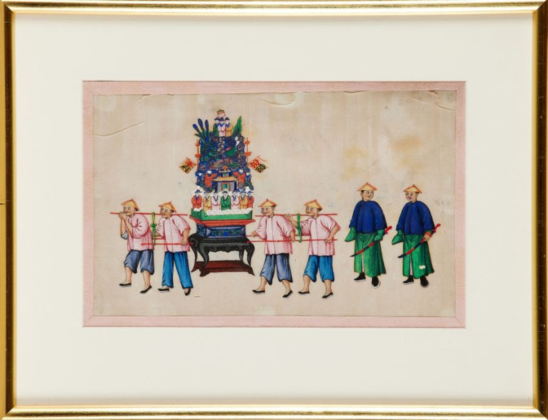 A group of eight 19th century Chinese framed watercolours - Image 2 of 8