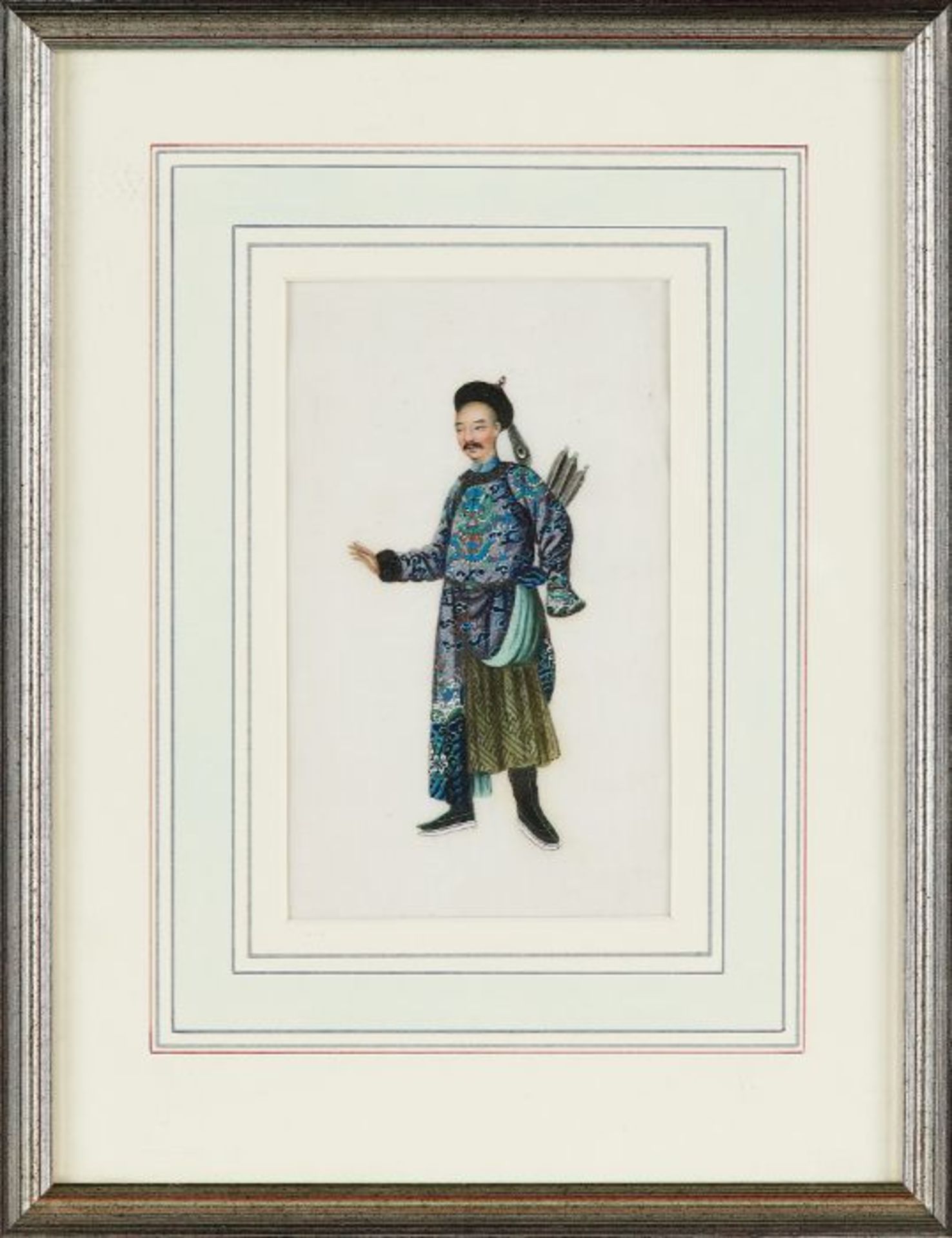 A group of eight 19th century Chinese framed watercolours - Image 3 of 8