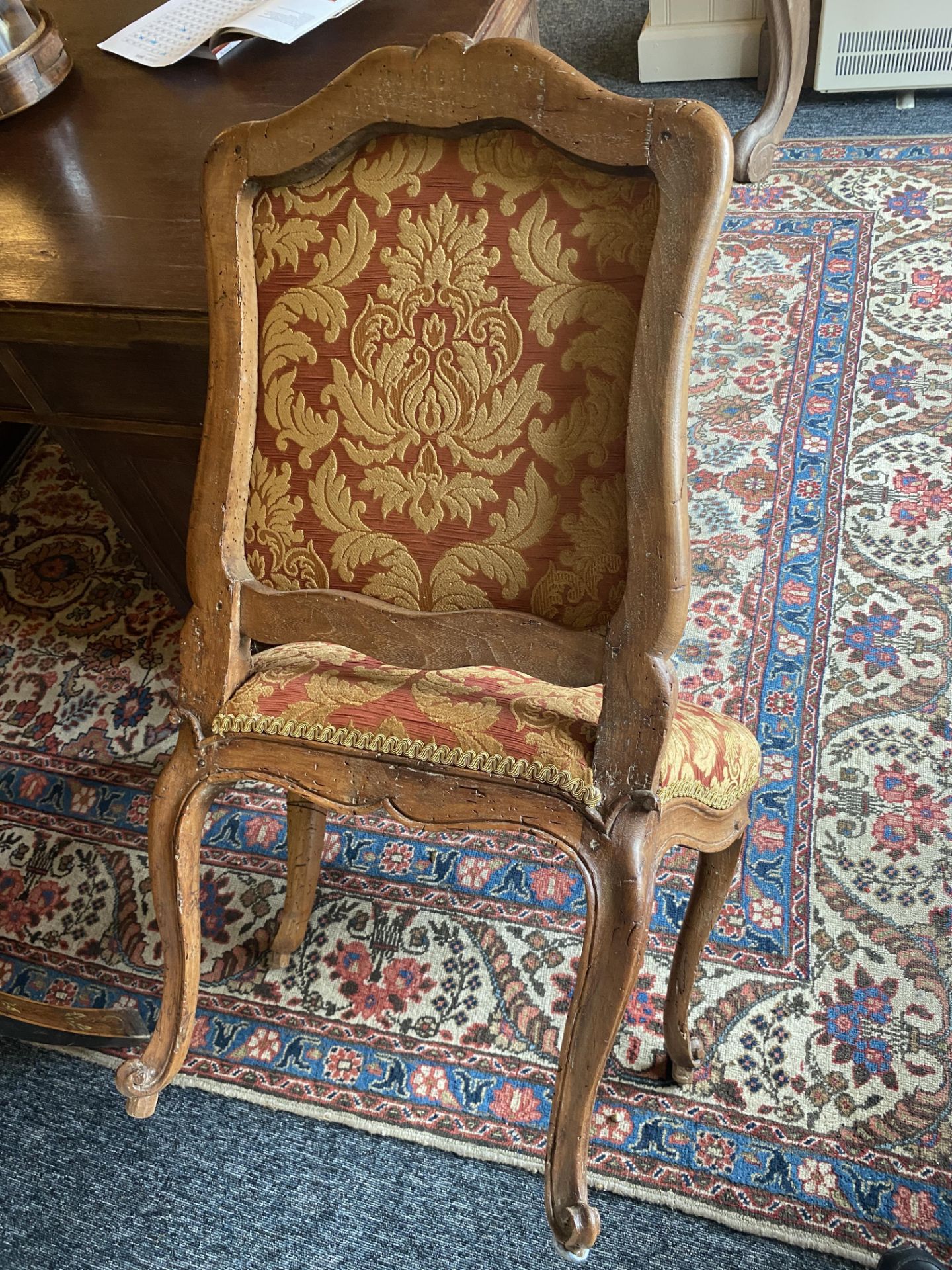 A Louis XV walnut fauteuil and pair of chaises - Image 5 of 26