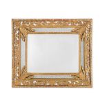 An early 20th century Venetian carved giltwood etched mirror