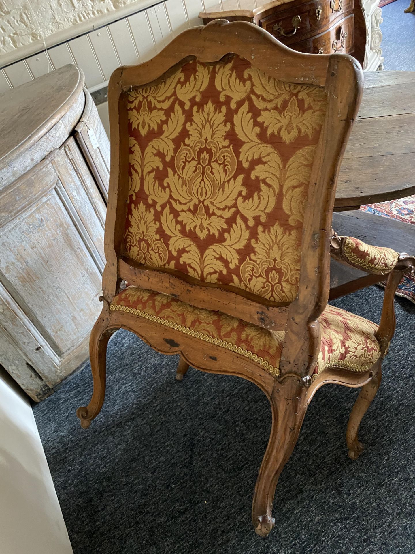 A Louis XV walnut fauteuil and pair of chaises - Image 22 of 26