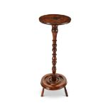 A William & Mary burr-oak and oak candle-stand