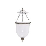 A large Regency cut glass hurricane bell lantern