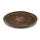 A large early 19th century Chinese-Export oval black and gold lacquer tray
