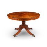 A Regency mahogany and rosewood crossbanded circular breakfast table