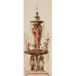 Design for a street fountain, French School, circa 1800