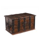 A large oak and iron-bound strongbox, German, Westphalian, circa 1600