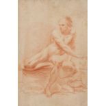 Male nude, seated attributed to Corrado Giaquinto (1690-1765)