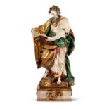 A large 19th century Austrian polychrome figure of St Mark
