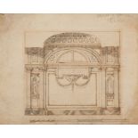 Design for a wall with coffered dome, French School, 18th century