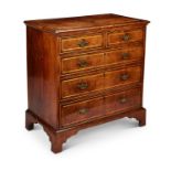 A George II walnut and satinwood banded chest