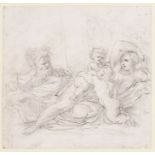 Reclining figures with putti, perhaps Jupiter and Juno, French School, circa 1750