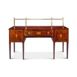 A late George III mahogany and sycamore marquetry bowfront sideboard