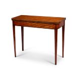 A George III satinwood and rosewood crossbanded card table by Gillows of Lancaster