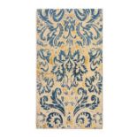 A blue and yellow silk panel, French, circa 1700