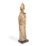 Figure of a bishop, probably St Martin of Tours, Spanish, Catalonia, circa 1300