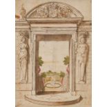 Design for a doorway, attributed to Jean Berain (1674-1726)