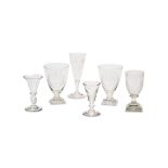 A group of five 18th century drinking glasses