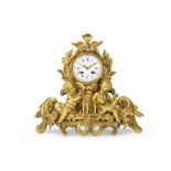 A mid-19th century French Louis XV style gilt bronze mantel clock by Le Roy & Fils