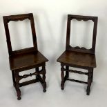 Two matched 19th century French provincial oak and elm side chairs