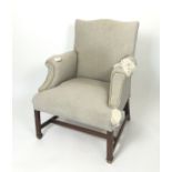 A George III mahogany 'Gainsborough type' open armchair