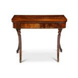An unusual Regency mahogany and crossbanded tea table