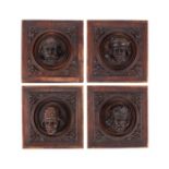 A set of four 19th century Renaissance style carved relief panels