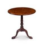 A 19th century mahogany and sycamore floral marquetry tripod table