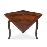 An 18th century French oak drop-flap envelope gate-leg table