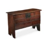 A small 17th century oak plank coffer