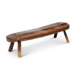 A 19th century primitive elm long stool