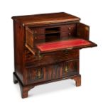 An 18th century and later walnut and coromandel veneered secretaire chest
