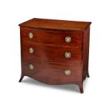 A Regency mahogany and rosewood crossbanded bowfront chest