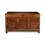 An 18th century panelled pine coffer