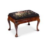 A George II Irish walnut carved stool