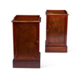 A pair of George IV mahogany bedside cabinets in the manner of Gillows