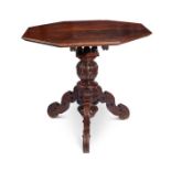 A late 17th century Italian Tuscan walnut octagonal centre table