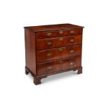 A George II walnut, banded and crossbanded chest