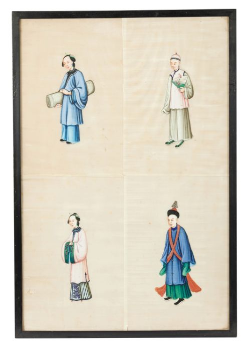 A set of twelve late 19th century Chinese figural painting - Bild 3 aus 3